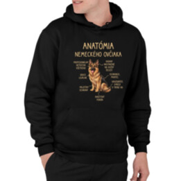 Anatómia nemeckého ovčiaka v2  - pánska mikina s potlačou