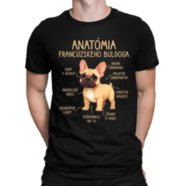 Anatómia francúzskeho buldoga - svetlohnedý - pánske tričko s potlačou