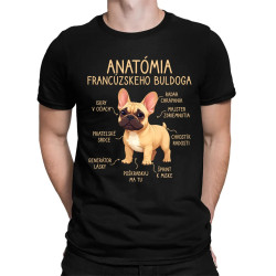 Anatómia francúzskeho buldoga - svetlohnedý - pánske tričko s potlačou