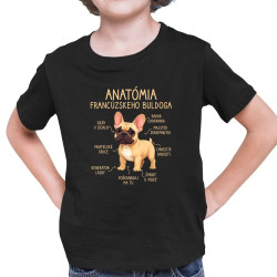 Anatómia francúzskeho buldoga - svetlohnedý - detské tričko s potlačou
