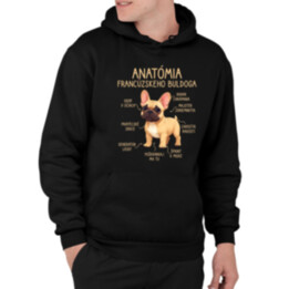 Anatómia francúzskeho buldoga - svetlohnedý  - pánska mikina s potlačou