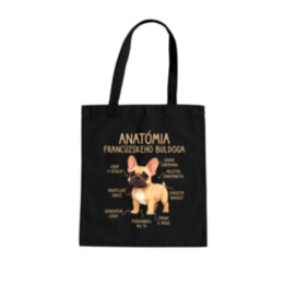 Anatómia francúzskeho buldoga - svetlohnedý - taška s potlačou