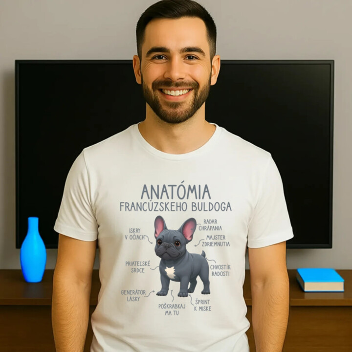 Anatómia francúzskeho buldoga - pánske tričko s potlačou