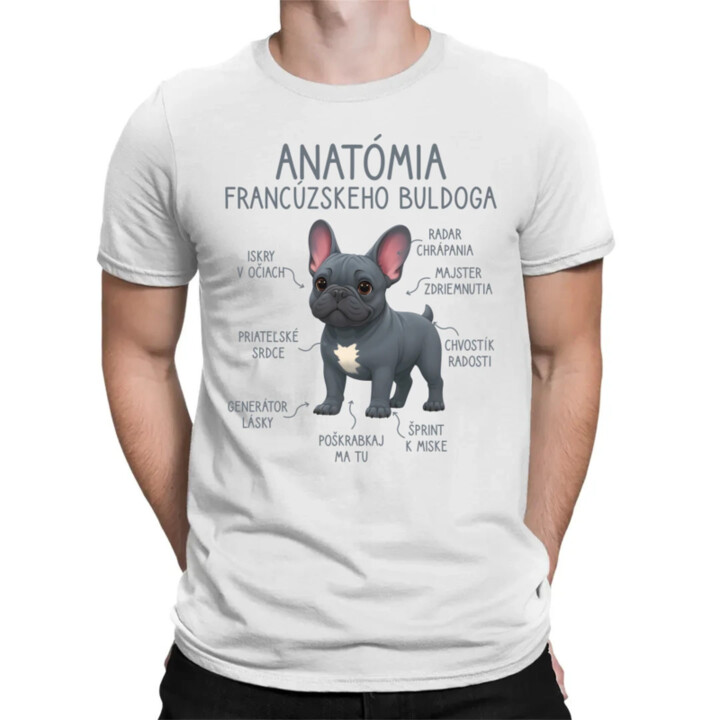 Anatómia francúzskeho buldoga - pánske tričko s potlačou