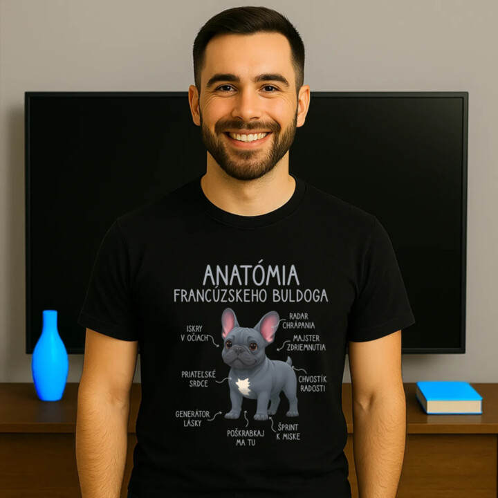 Anatómia francúzskeho buldoga - pánske tričko s potlačou