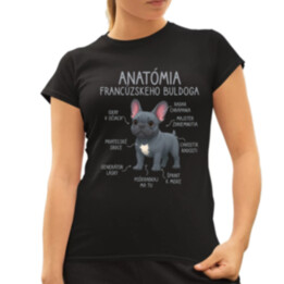 Anatómia francúzskeho buldoga - dámske tričko s potlačou