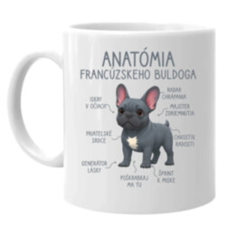 Anatómia francúzskeho buldoga - keramický hrnček s potlačou