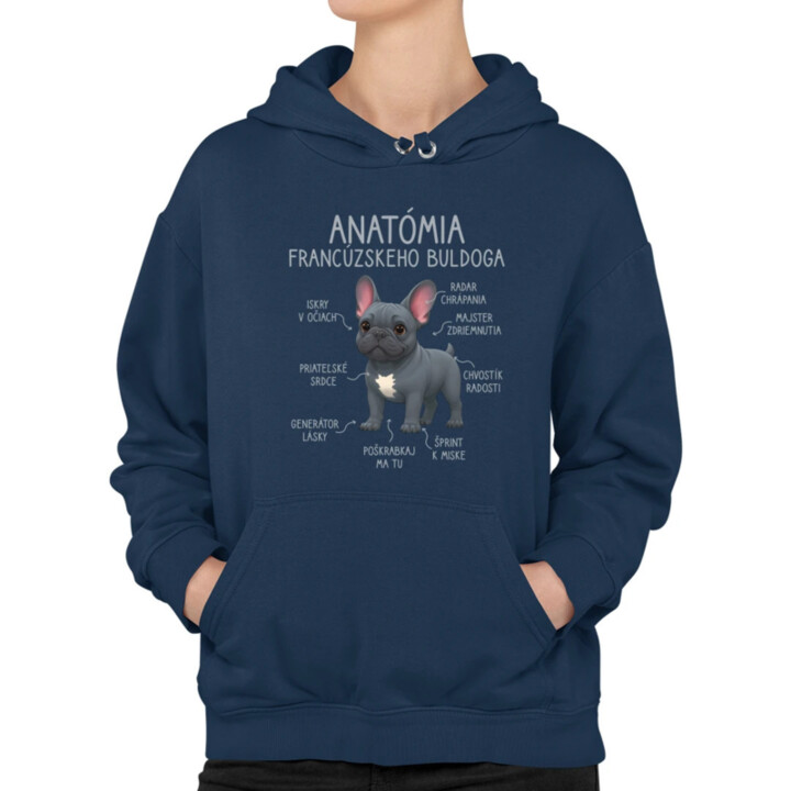 Anatómia francúzskeho buldoga  - dámska mikina s potlačou