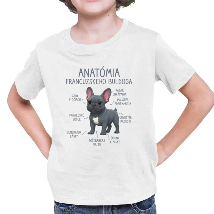 Anatómia francúzskeho buldoga - detské tričko s potlačou