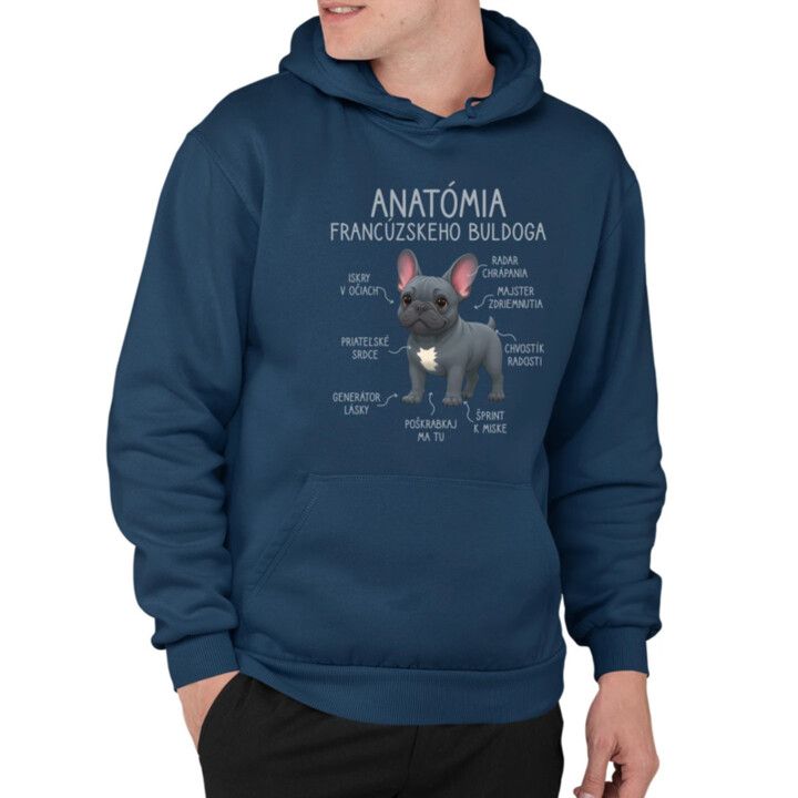 Anatómia francúzskeho buldoga  - pánska mikina s potlačou