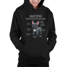 Anatómia francúzskeho buldoga - detská mikina s kapucňou