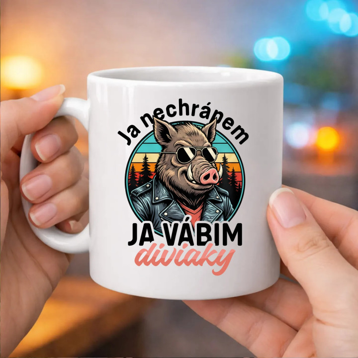Ja nechrápem, ja vábim diviaky - keramický hrnček s potlačou
