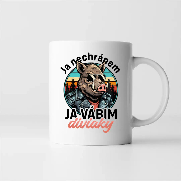 Ja nechrápem, ja vábim diviaky - keramický hrnček s potlačou