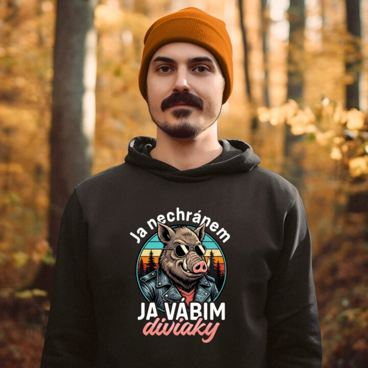 Ja nechrápem, ja vábim diviaky  - pánska mikina s potlačou