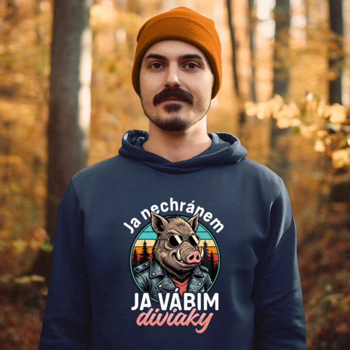 Ja nechrápem, ja vábim diviaky  - pánska mikina s potlačou