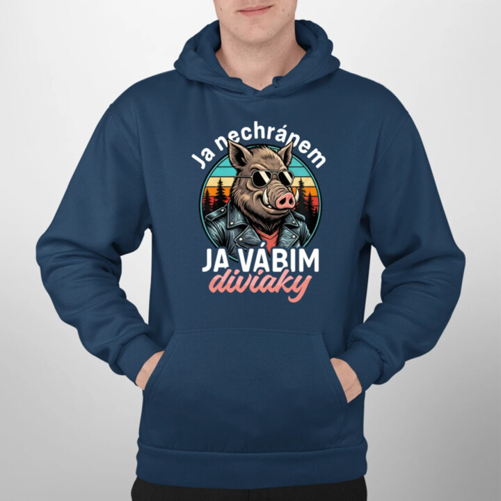 Ja nechrápem, ja vábim diviaky  - pánska mikina s potlačou
