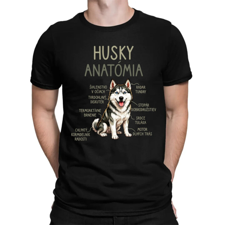 Husky anatómia - pánske tričko s potlačou