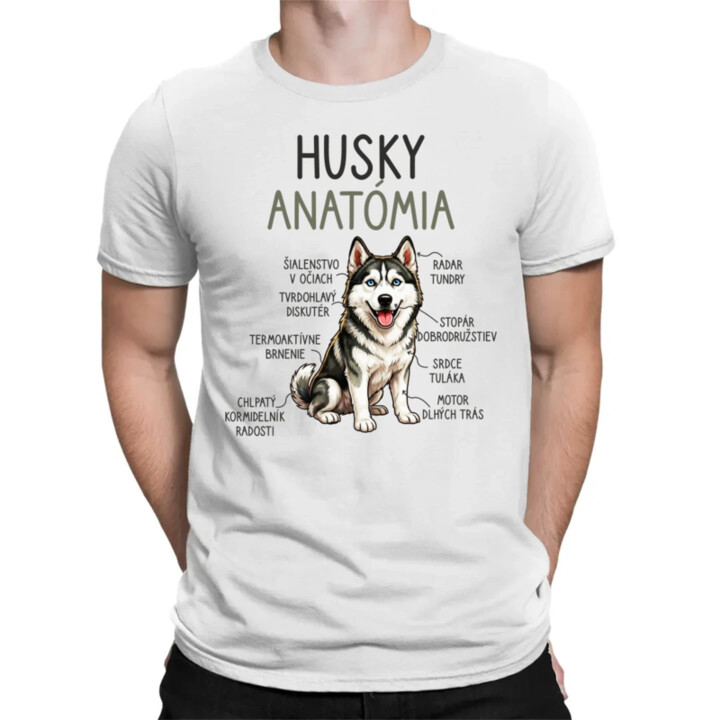 Husky anatómia - pánske tričko s potlačou