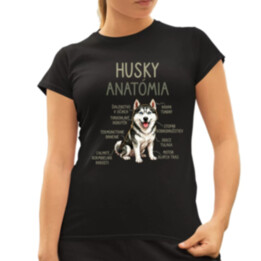 Husky anatómia - dámske tričko s potlačou