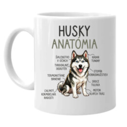 Husky anatómia - keramický hrnček s potlačou