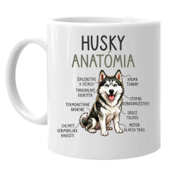Husky anatómia - keramický hrnček s potlačou