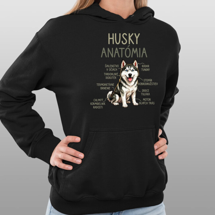 Husky anatómia  - dámska mikina s potlačou