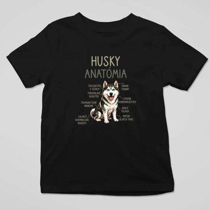 Husky anatómia - detské tričko s potlačou