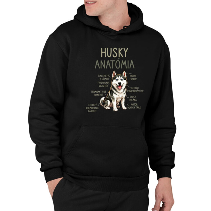 Husky anatómia  - pánska mikina s potlačou