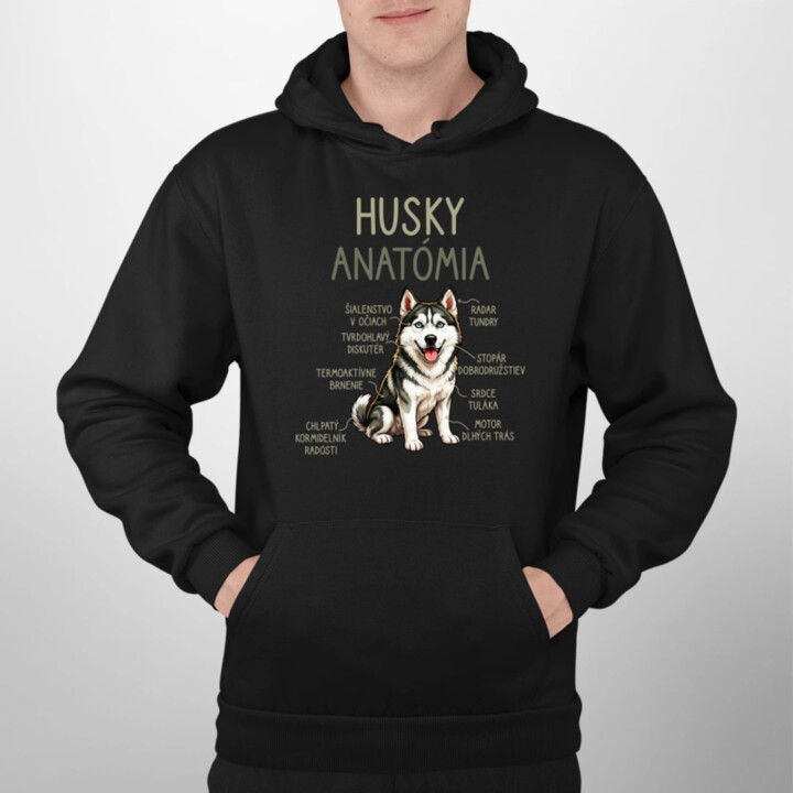 Husky anatómia  - pánska mikina s potlačou