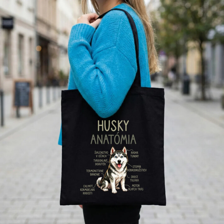 Husky anatómia - taška s potlačou