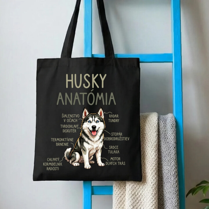 Husky anatómia - taška s potlačou