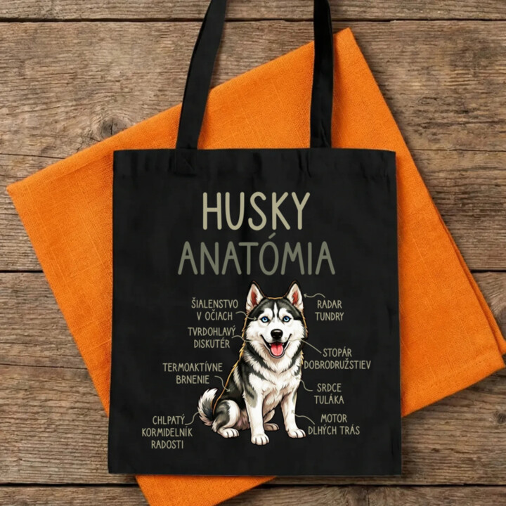 Husky anatómia - taška s potlačou