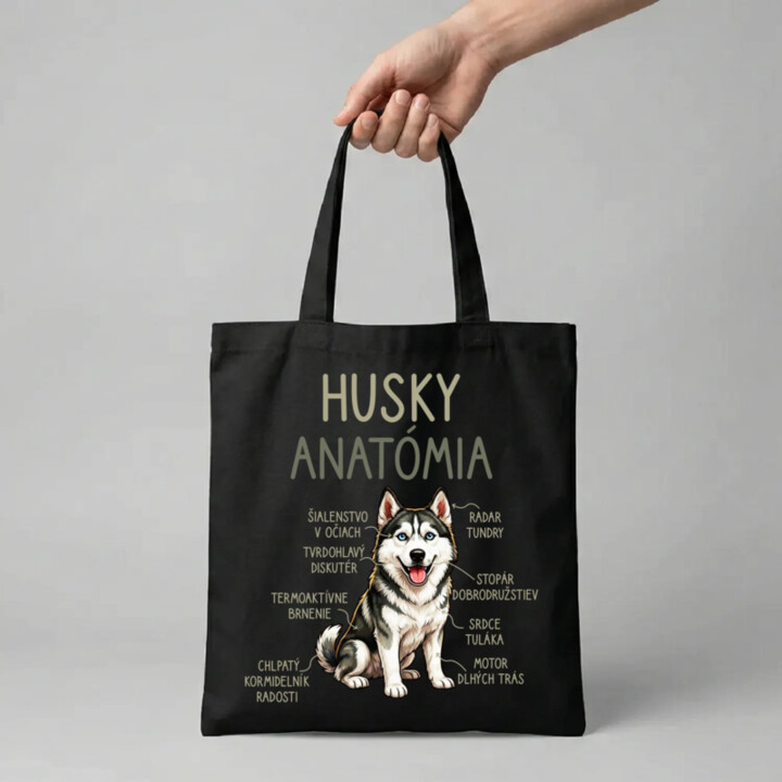 Husky anatómia - taška s potlačou