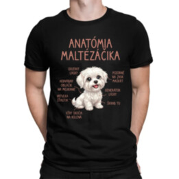 Anatómia maltézáčika - pánske tričko s potlačou