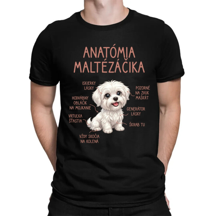 Anatómia maltézáčika - pánske tričko s potlačou