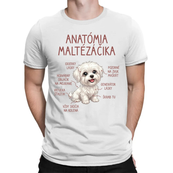 Anatómia maltézáčika - pánske tričko s potlačou