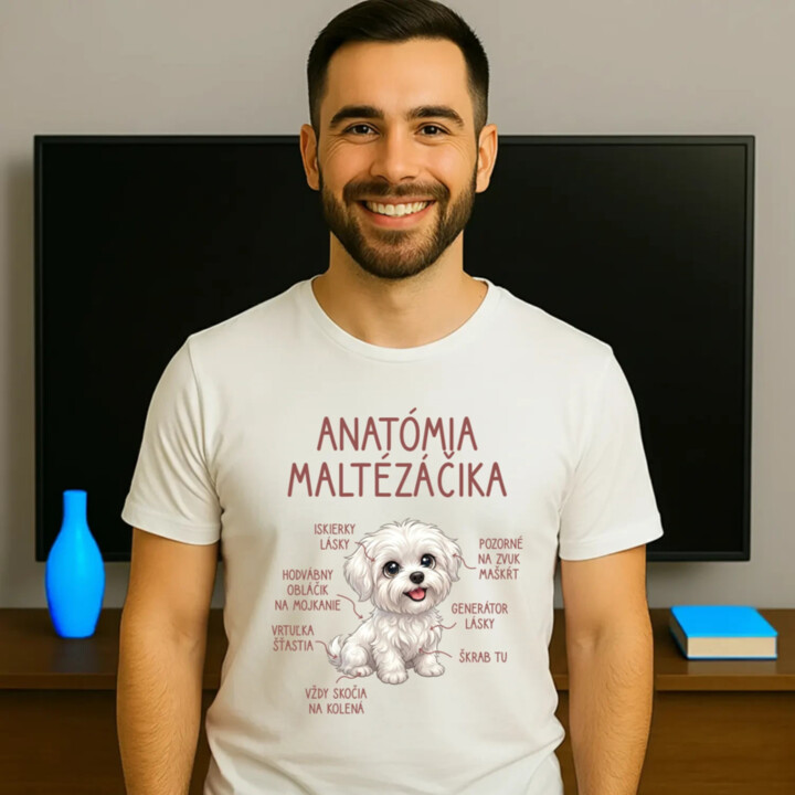 Anatómia maltézáčika - pánske tričko s potlačou