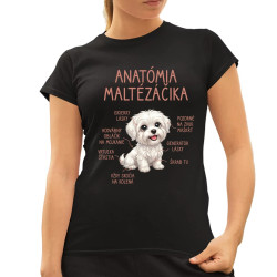 Anatómia maltézáčika - dámske tričko s potlačou