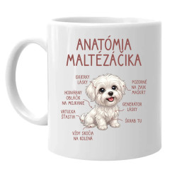 Anatómia maltézáčika - keramický hrnček s potlačou