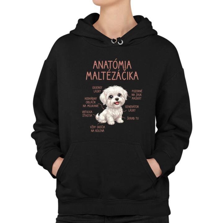 Anatómia maltézáčika  - dámska mikina s potlačou