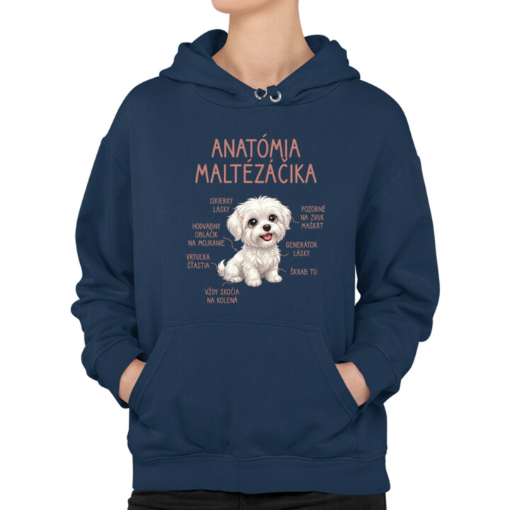Anatómia maltézáčika  - dámska mikina s potlačou