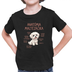 Anatómia maltézáčika - detské tričko s potlačou