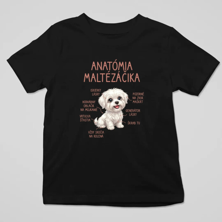 Anatómia maltézáčika - detské tričko s potlačou