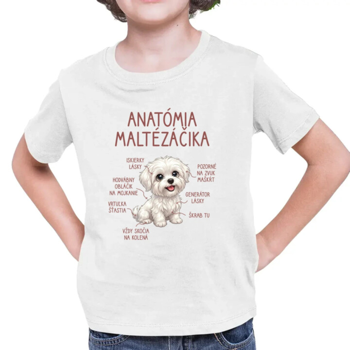 Anatómia maltézáčika - detské tričko s potlačou