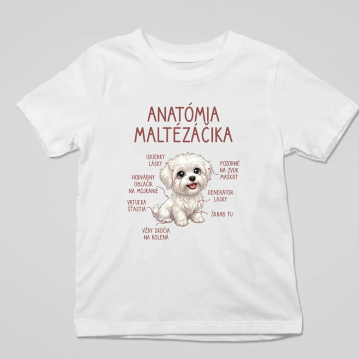 Anatómia maltézáčika - detské tričko s potlačou