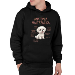 Anatómia maltézáčika  - pánska mikina s potlačou