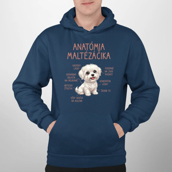 Anatómia maltézáčika  - pánska mikina s potlačou