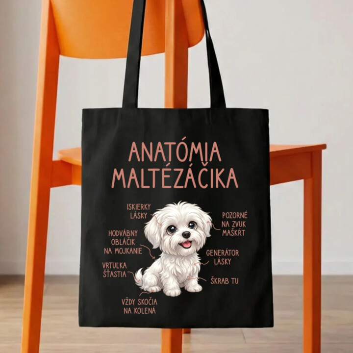 Anatómia maltézáčika - taška s potlačou