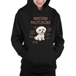 Anatómia maltézáčika - detská mikina s kapucňou