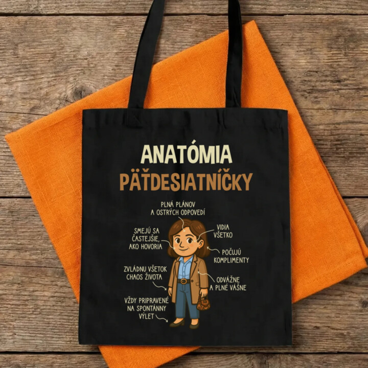 Anatómia päťdesiatníčky - taška s potlačou